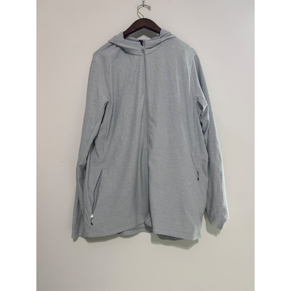 Lululemon Mens XL Full Zip Hoodie Light Gray Heathered Activewear Jacket